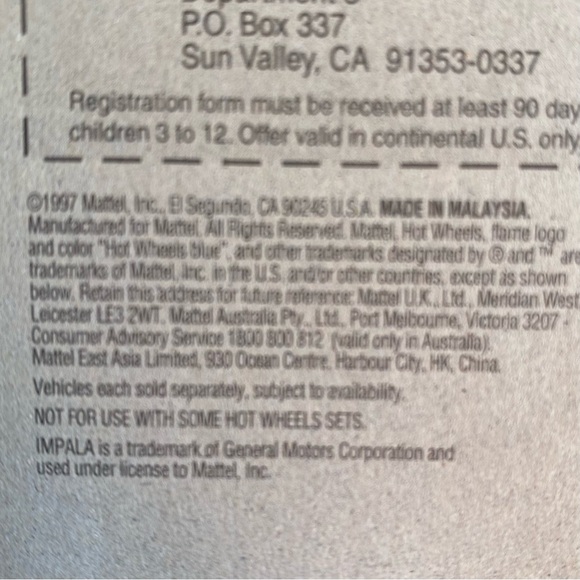 Hot Wheels 1998 FIRST EDITION 635 purple '65 IMPALA LOWRIDER 8 of 40 1:6… - Picture 4 of 4